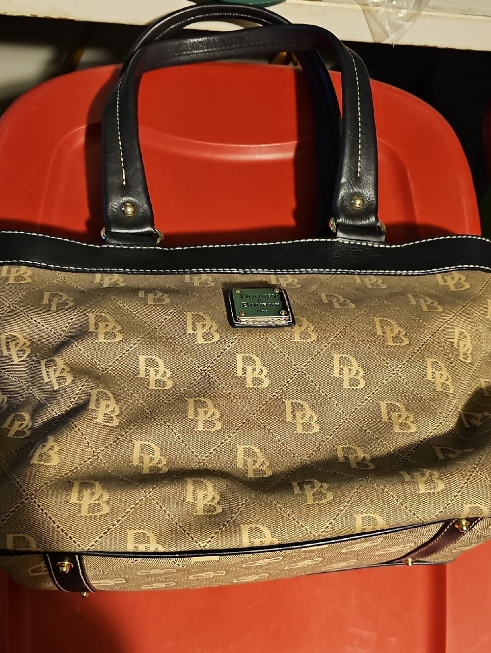 Dooney & Bourke Tan Monogram Tote Bag